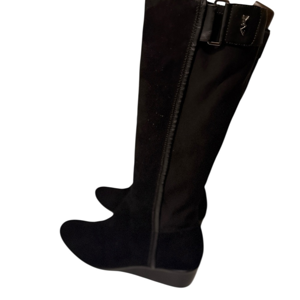 Calvin Klein, beautiful Black Knee-High Women's Boots suede leather soft & comfy - Picture 8 of 15
